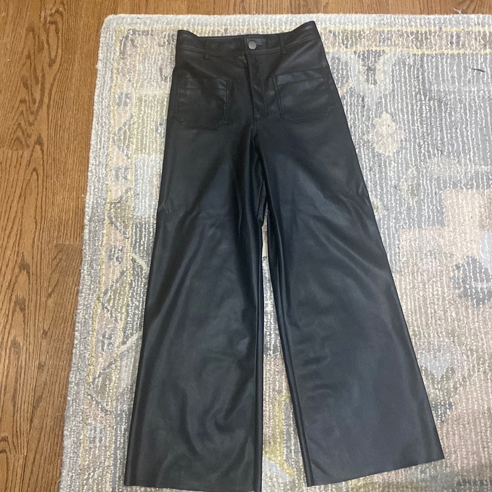 Zara Marine Faux Leather Pant (black size 4)